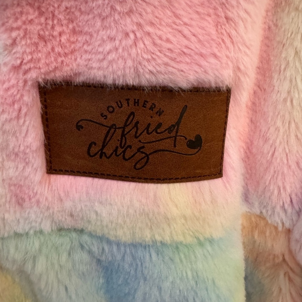 Cozy Tie-Dye Sherpa Pullover Hoodie - Pastel Rainbow - Picture 5 of 6